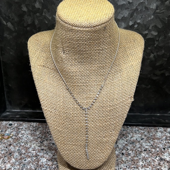 5pc Silver Tone Runway Sparkly Rhinestone Pageant Style Necklace Bundle Choker - Picture 6 of 7